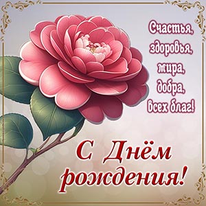 Цветочек и пожелание счастья, мира и добра в рамочке