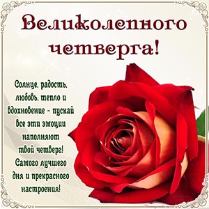 Пожелание великолепного четверга, радости, любви, тепла
