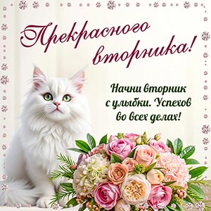Картинка - начни вторник с улыбки, успехов во всех делах