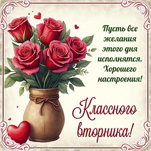 Пожелание классного вторника, хорошего настроения