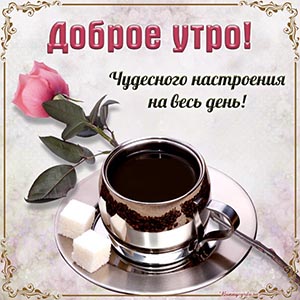 Надпись - доброе утро, чудесного настроения на весь день