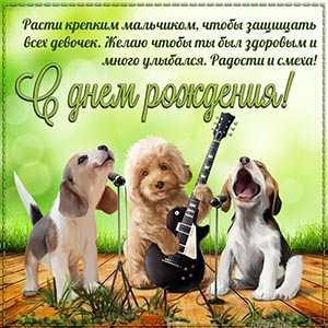 С днём рождения, расти крепким мальчиком, радости и смеха