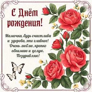 Мамочка, очень люблю, крепко обнимаю и целую, поздравляю