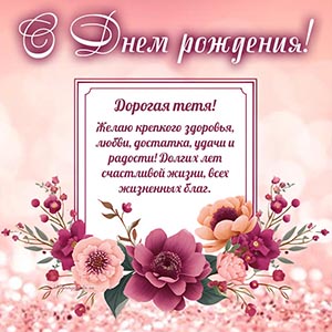 Пожелание тёте крепкого здоровья, любви, достатка, удачи