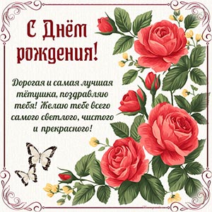 Текст - дорогая и самая лучшая тётушка, поздравляю тебя