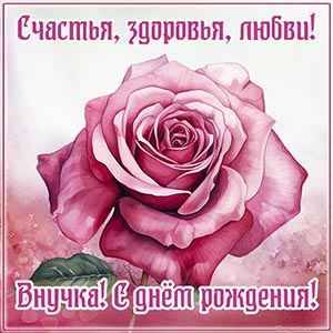 Шикарная открытка с цветком внучке на день рождения