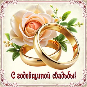 Электронная открытка с цветком на годовщину свадьбы