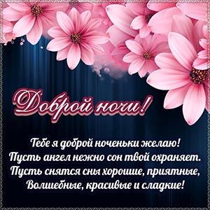 Цветы и изумительное пожелание доброй ночи в стихах