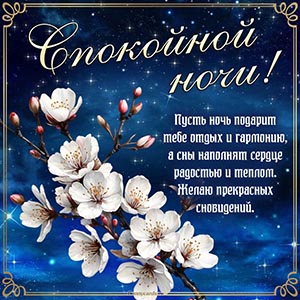 Пусть ночь подарит гармонию, прекрасных сновидений