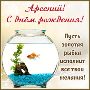 Арсений, пусть золотая рыбка исполнит все твои желания