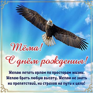 Текст - Тёма, желаю летать орлом по просторам жизни