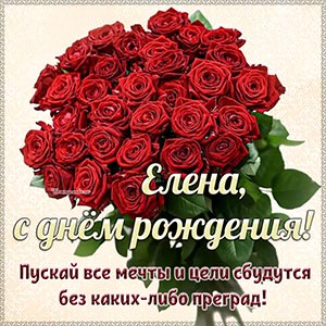 Елена, пускай все мечты и цели сбудутся без преград