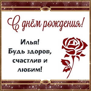 Илья, с днём рождения, будь здоров, счастлив и любим