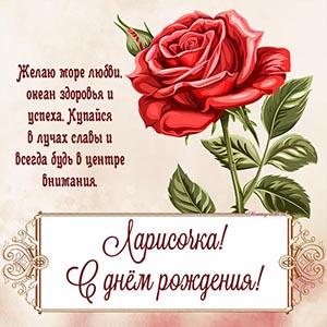 Пожелание Ларисочке море любви, океан здоровья и успеха