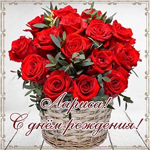 Роскошная картинка с яркими цветами в корзине Ларисе