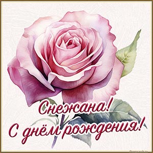 Бесподобная открытка с розой Снежане на день рождения