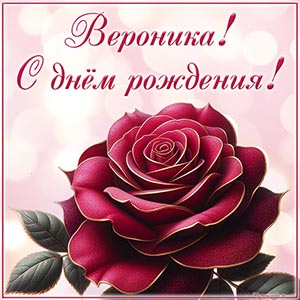 Классная открытка с цветком Веронике на день рождения