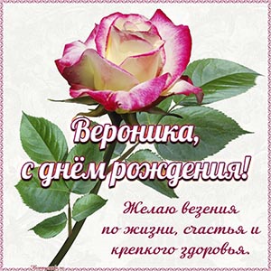 Вероника, с днём рождения, желаю везения и здоровья