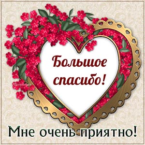 Сердечко и слова - большое спасибо, мне очень приятно