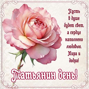 Розочка и пожелание света в душе, мира на Татьянин день