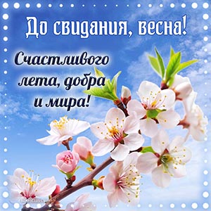 До свидания, весна, счастливого лета, добра и мира