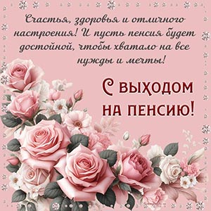 С выходом на пенсию, счастья и отличного настроения