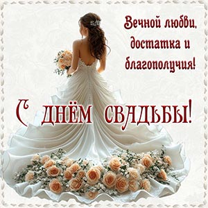 С Днём свадьбы, вечной любви, достатка и благополучия